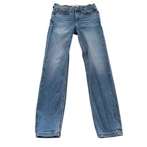 RE/DONE 90s Mid Rise Ankle Crop Jeans Soft Indigo Denim Sz 25